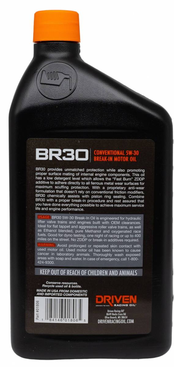 Driven BR30 5W-30 Conventional Break-In Oil