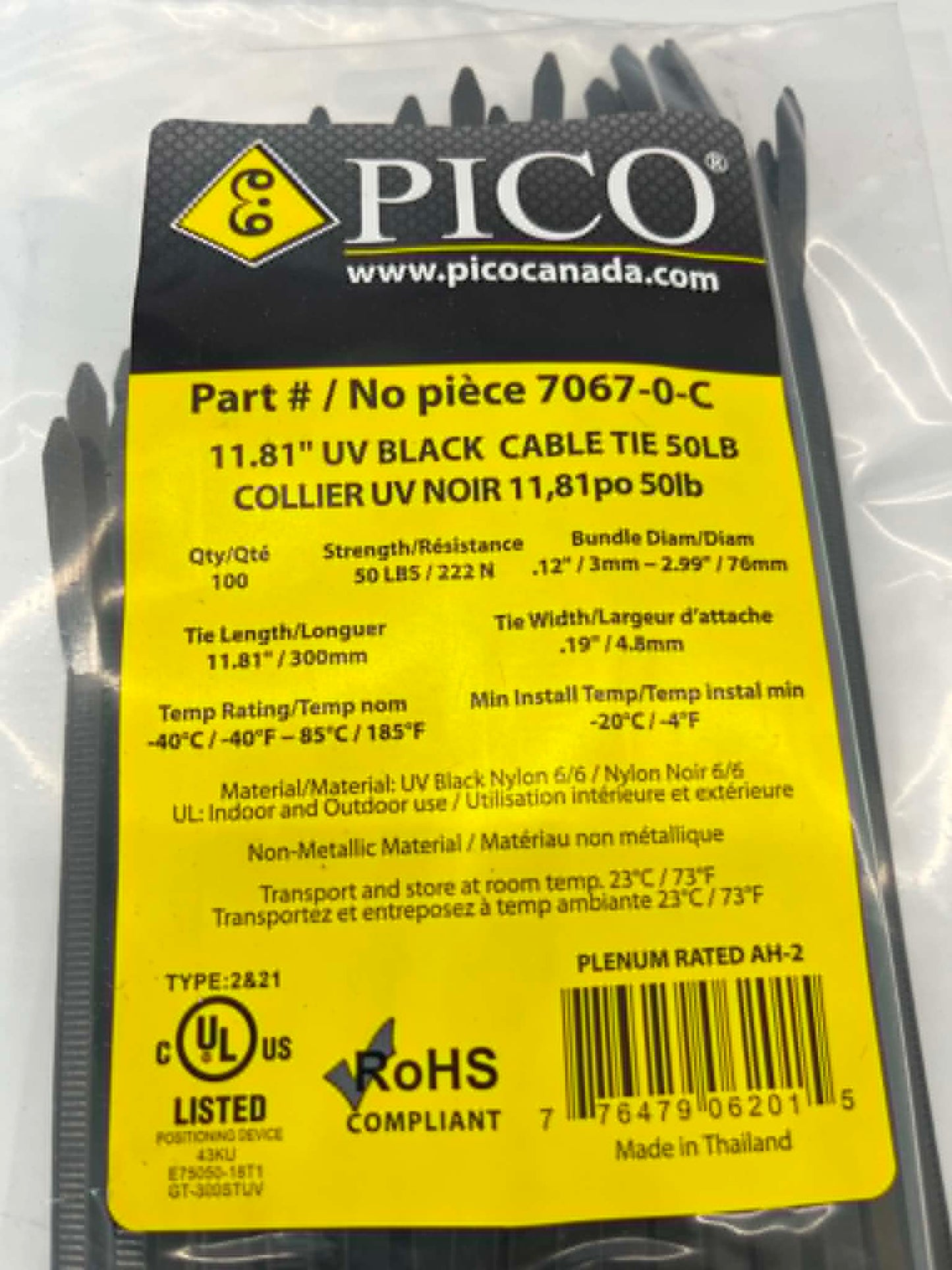 Pico - 50 lb Cable Tie - UV Black
