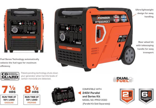 7600 Watt Inverter Generator - Special Order - Please Contact Before Ordering