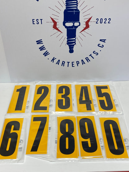 Kart Numbers - 0 Through 9