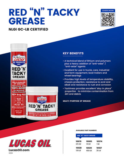 Lucas - Red "N" Tacky Grease 454 g Tub