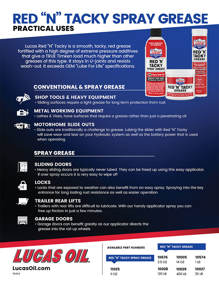 Lucas - Red "N" Tacky Grease 454 g Tub