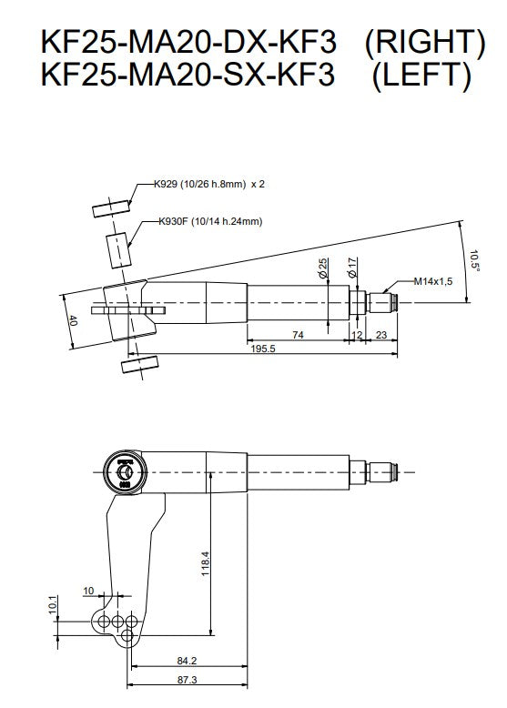 25mm Front Spindles