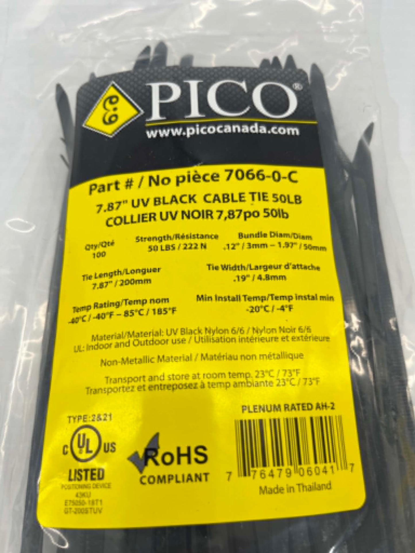 Pico - 50 lb Cable Tie - UV Black
